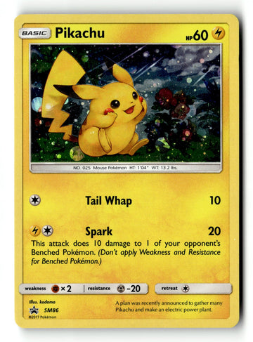Pokemon Card Pikachu - Holo LP SM Promos SM86