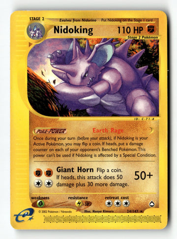 Pokemon Card Nidoking Normal LP Aquapolis 24/147