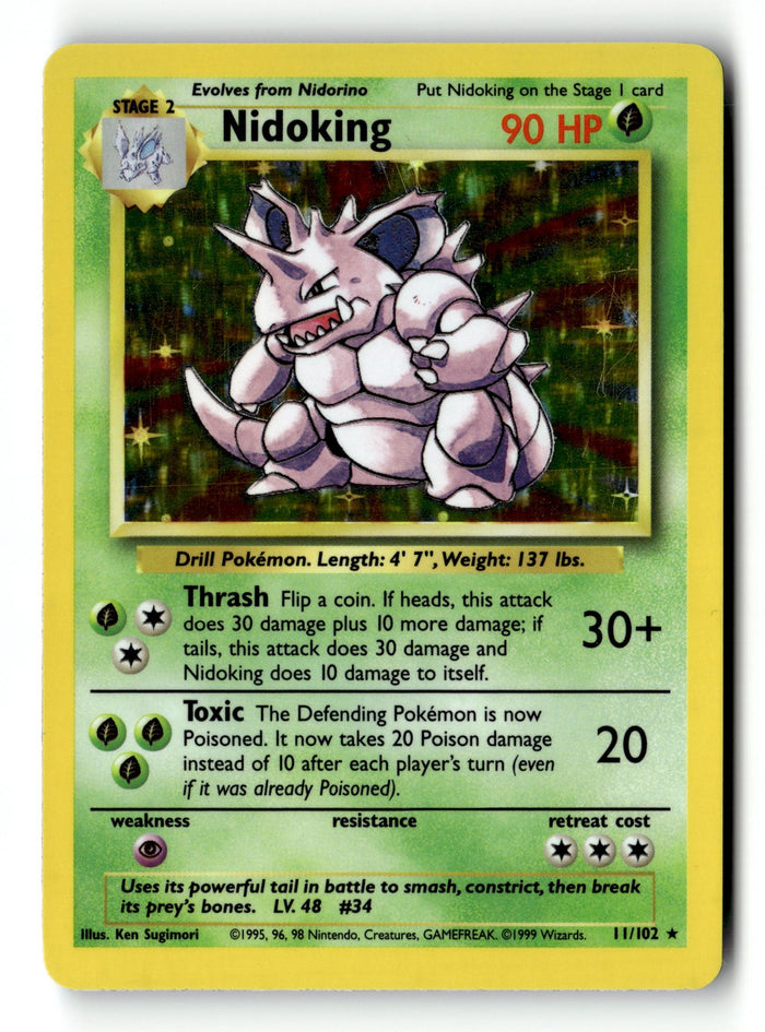 Pokemon Card Nidoking Holo LP Base Set 11/102