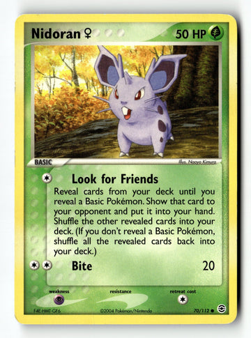 Pokemon Card Nidoran F Normal LP FireRed & LeafGreen 70/112