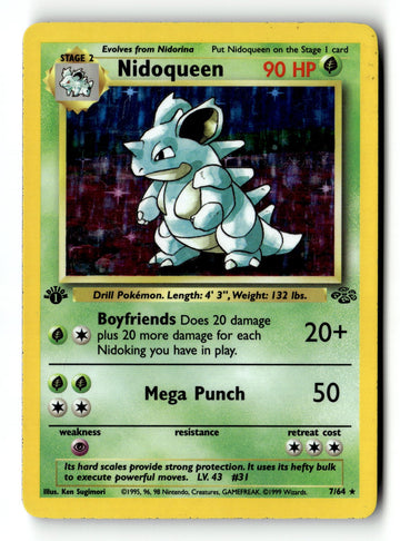 Pokemon Card Nidoqueen (7) Holo LP Jungle 7/64