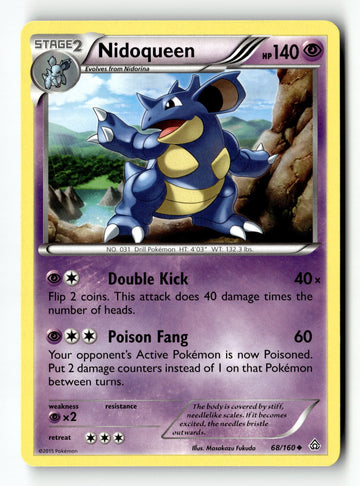 Pokemon Card Nidoqueen Normal LP XY - Primal Clash 68/160