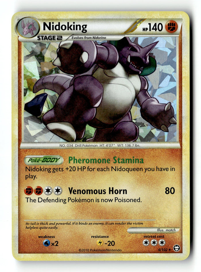 Pokemon Card Nidoking - 6/102 (Cracked Ice Holo) Holo LP Deck Exclusives 006/102