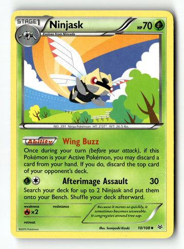 Pokemon Card Ninjask Normal LP XY - Roaring Skies 10/108