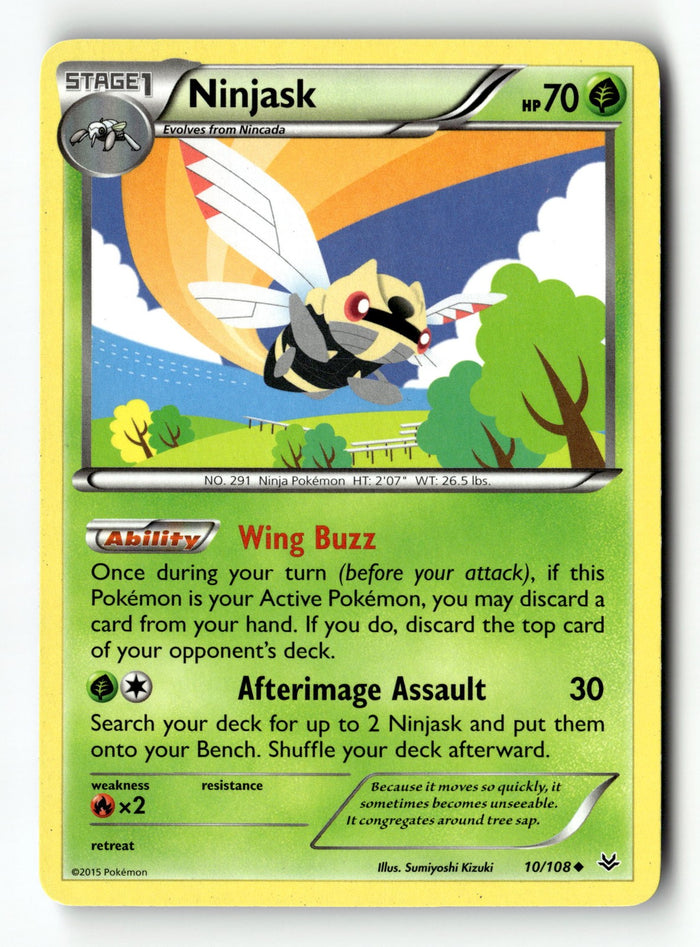 Pokemon Card Ninjask Normal LP XY - Roaring Skies 10/108