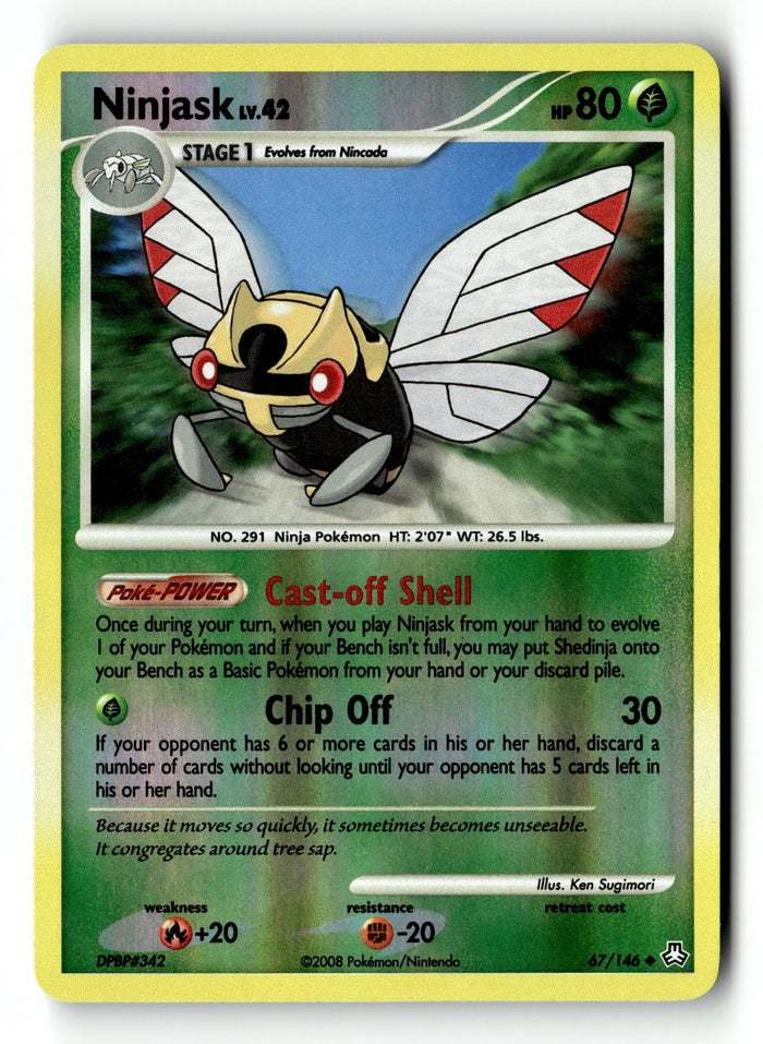 Pokemon Card Ninjask Reverse Holo LP Legends Awakened 67/146