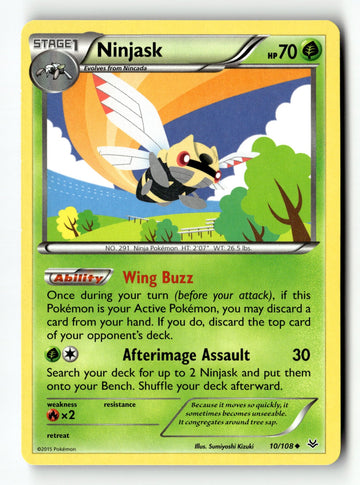 Pokemon Card Ninjask Normal LP XY - Roaring Skies 10/108