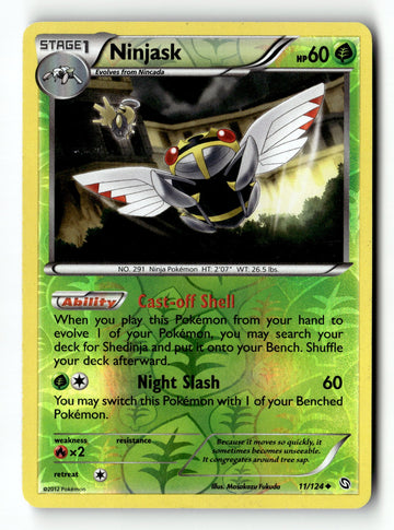Pokemon Card Ninjask Reverse Holo LP Dragons Exalted 11/124