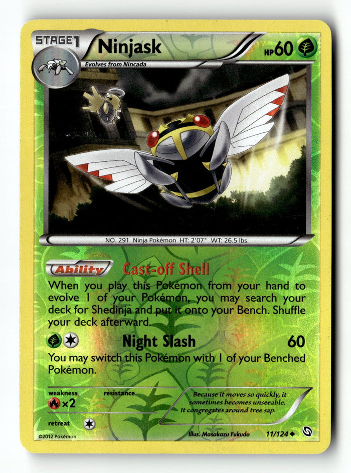 Pokemon Card Ninjask Reverse Holo LP Dragons Exalted 11/124
