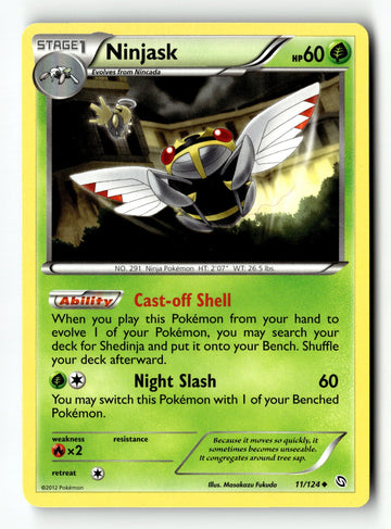Pokemon Card Ninjask Normal LP Dragons Exalted 11/124