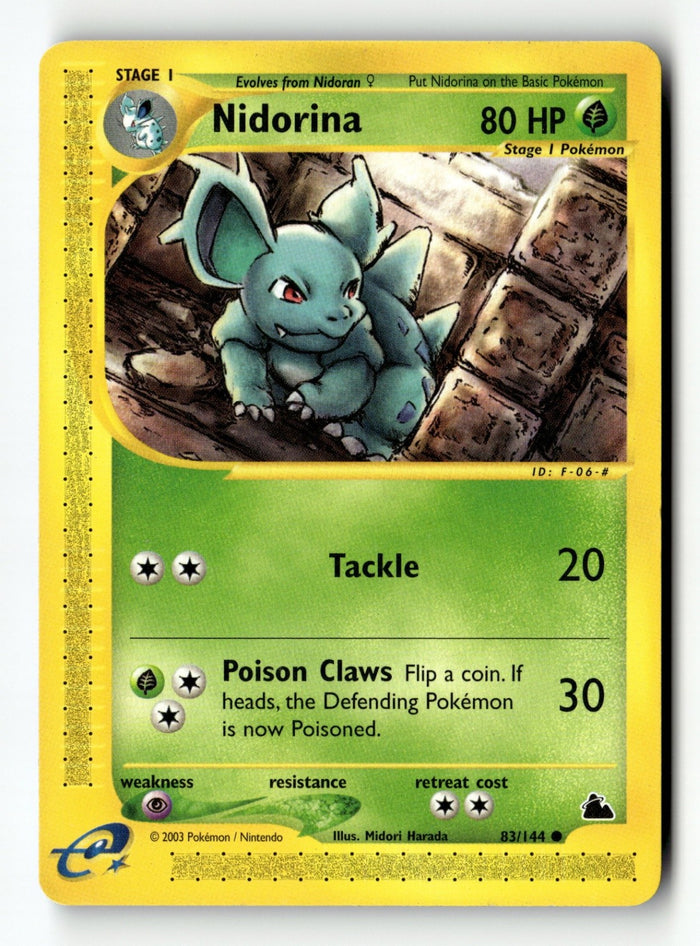 Pokemon Card Nidorina Normal LP Skyridge 83/144