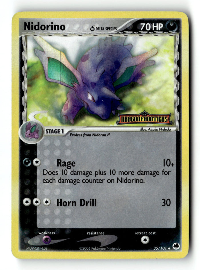 Pokemon Card Nidorino (Delta Species) Reverse Holo LP Dragon Frontiers 35/101