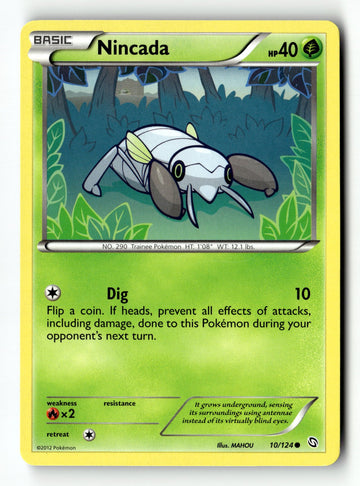 Pokemon Card Nincada Normal LP Dragons Exalted 10/124
