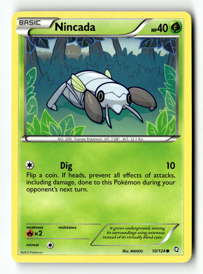 Pokemon Card Nincada Normal LP Dragons Exalted 10/124