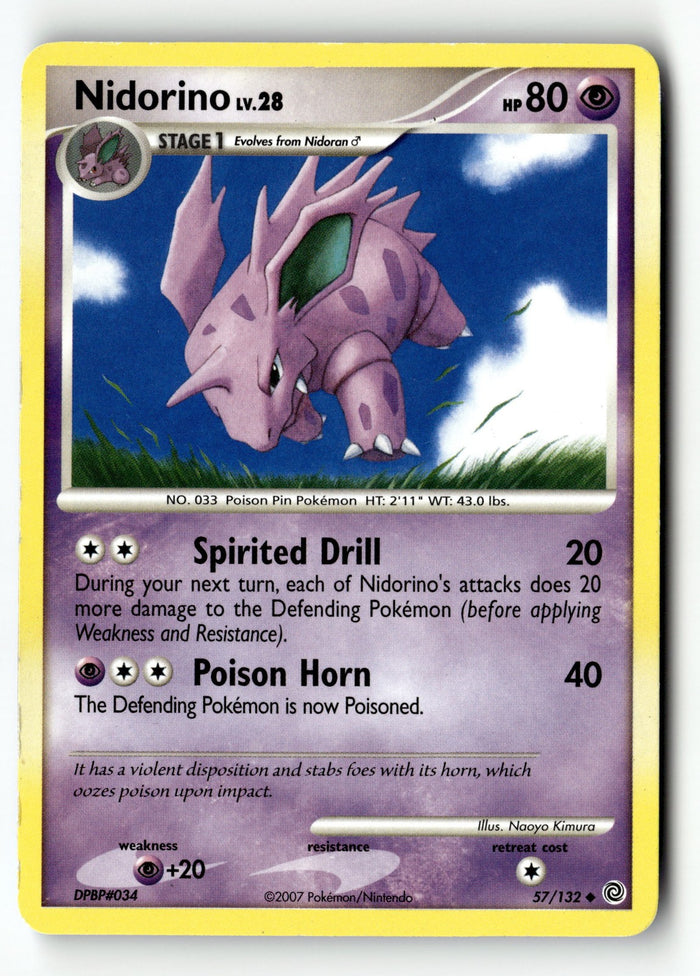 Pokemon Card Nidorino Normal LP Secret Wonders 57/132