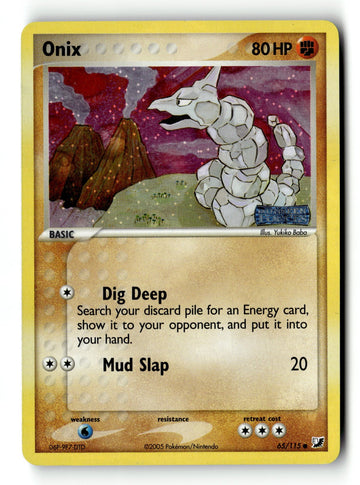Pokemon Card Onix Reverse Holo LP Unseen Forces 65/115