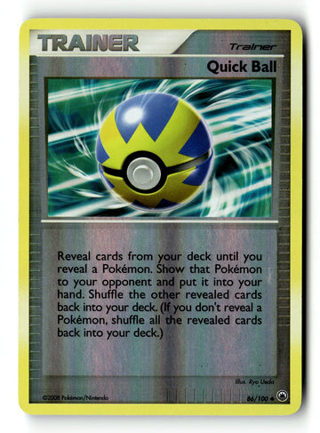 Pokemon Card Quick Ball Reverse Holo LP Majestic Dawn 86/100