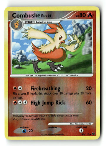 Pokemon Card Combusken LP Platinum Reverse Holo Uncommon 45/127
