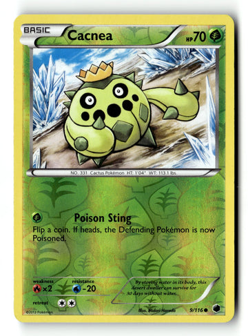 Pokemon Card Cacnea LP Plasma Freeze Reverse Holo Common 9/116