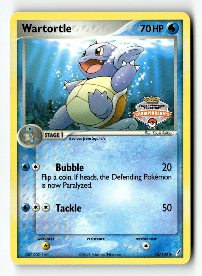 Pokemon Card Wartortle - State Championships LP 042/100