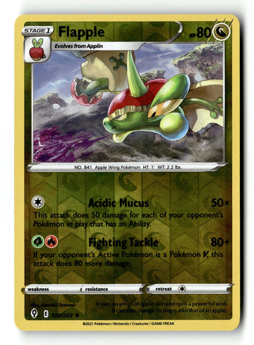 Pokemon Card Flapple LP SWSH07: Evolving Skies Reverse Holo Rare 120/203