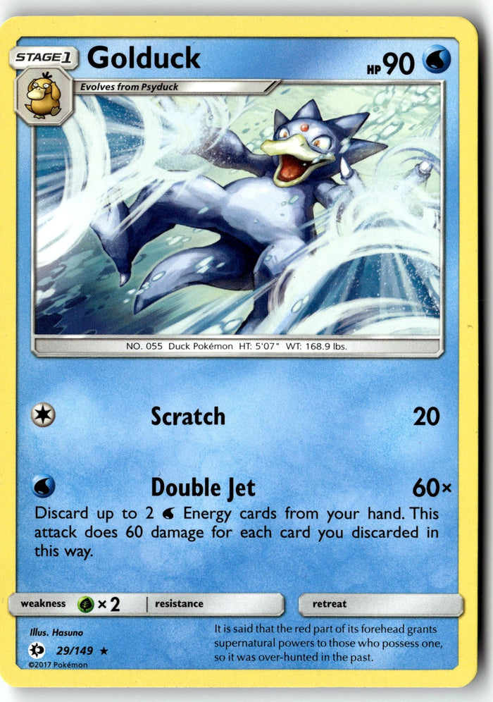 Pokemon Card Golduck LP SM Base Set Rare 29/149