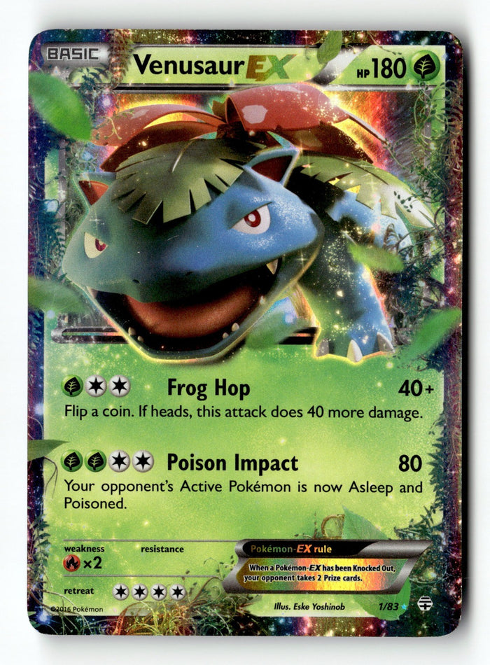 Pokemon Card Venusaur EX Holo LP Generations 1/83