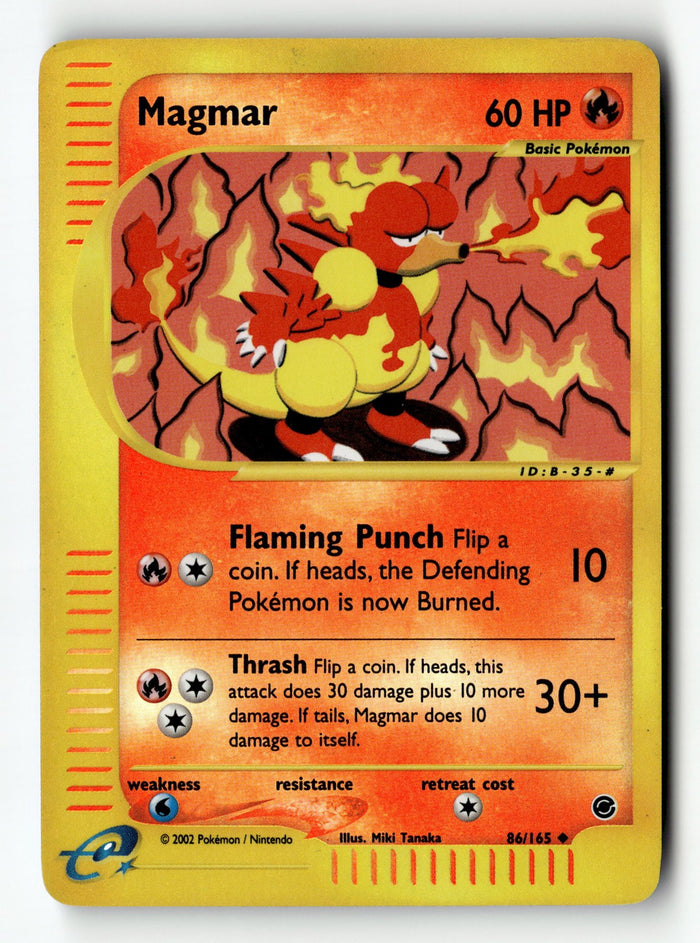 Pokemon Card Magmar Reverse Holo LP Expedition 86/165