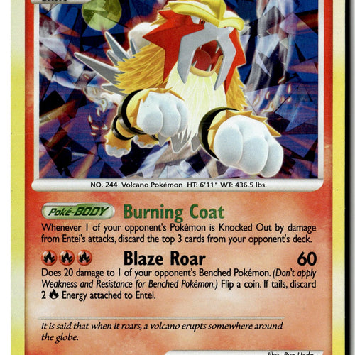 Pokemon Card Entei - 4/132 (Cracked Ice Holo) LP Promo 4/132