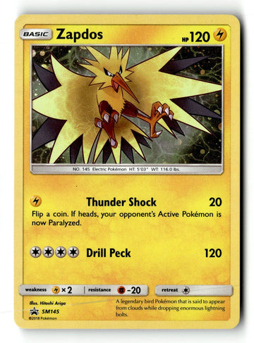 Pokemon Card Zapdos - Holo LP SM Promos SM145