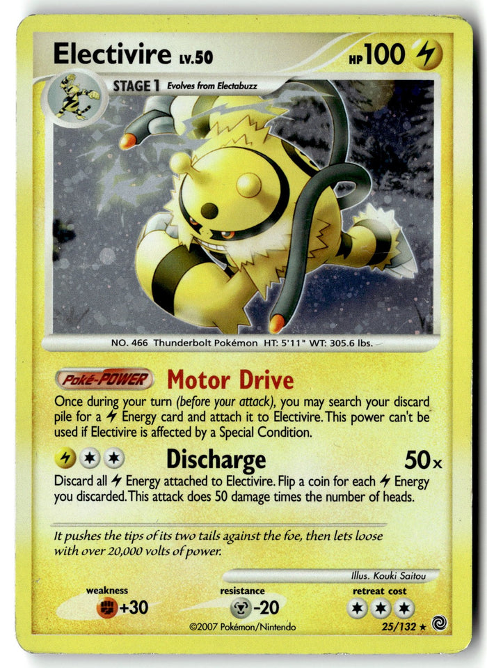 Pokemon Card Electivire - 25/132 (DP Secret Wonders) LP Holo Rare 025/132