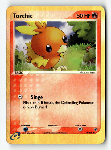 Pokemon Card Torchic - Reverse Holo LP Ruby and Sapphire 74/109