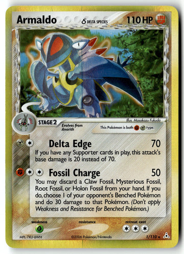Pokemon Card Armaldo (Delta Species) LP Holon Phantoms Holo Rare 1/110