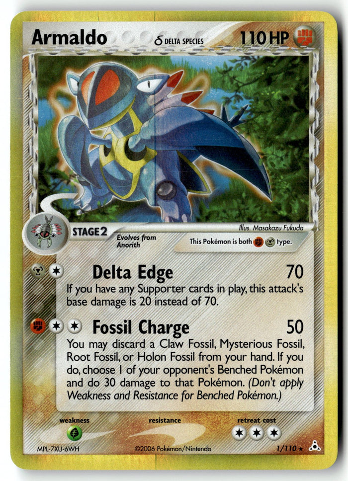 Pokemon Card Armaldo (Delta Species) LP Holon Phantoms Holo Rare 1/110