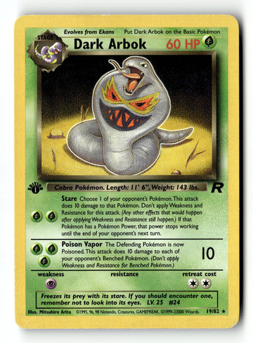 Pokemon Card Dark Arbok (19) LP Team Rocket 1st Edition Rare 19/82