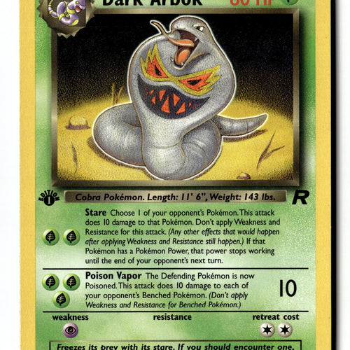 Pokemon Card Dark Arbok (19) LP Team Rocket 1st Edition Rare 19/82