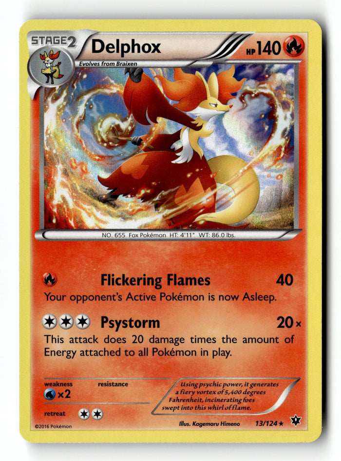 Pokemon Card Delphox LP XY - Fates Collide Holo Rare 13/124