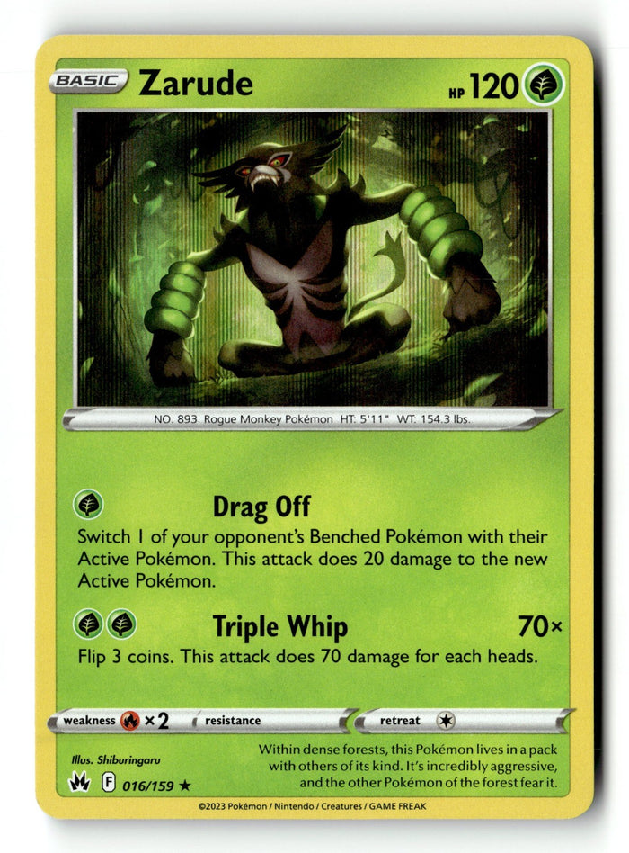 Pokemon Card Zarude Holo LP Crown Zenith 016/159