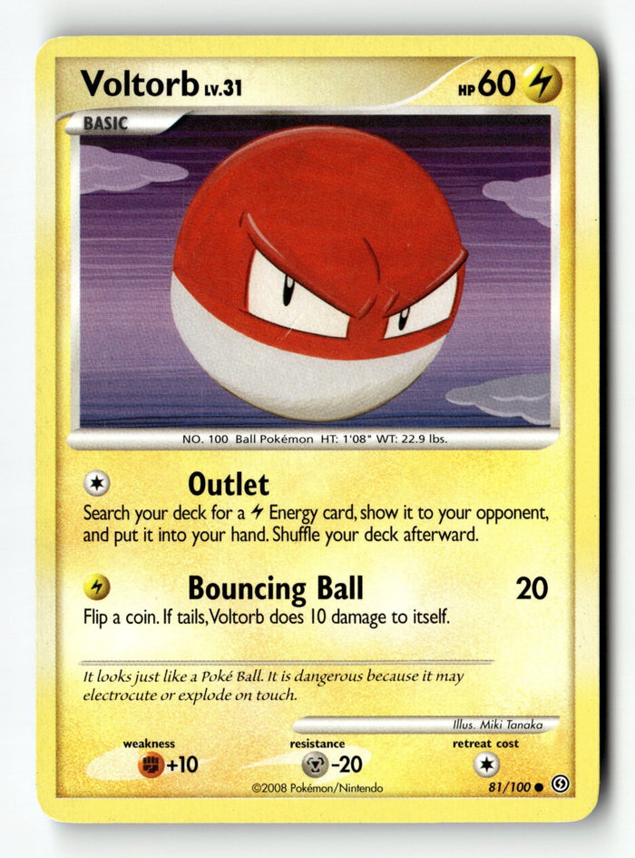 Pokemon Card Voltorb (81) LP Stormfront 81/100