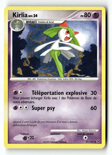 Pokemon Card Kirlia LP Platinum Uncommon 51/127