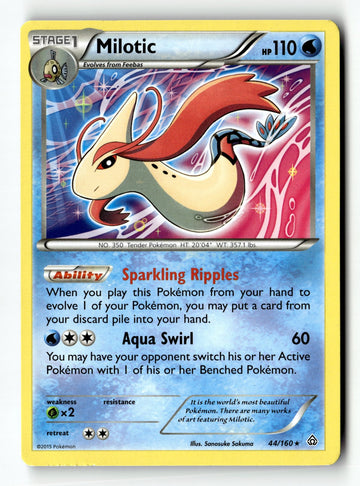Pokemon Card Milotic Holo LP XY - Primal Clash 44/160