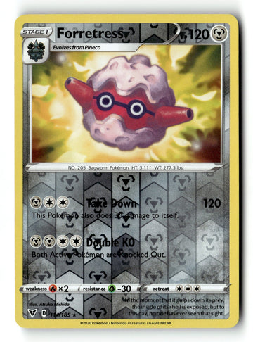 Pokemon Card Forretress LP SWSH04: Vivid Voltage Reverse Holo Rare 114/185