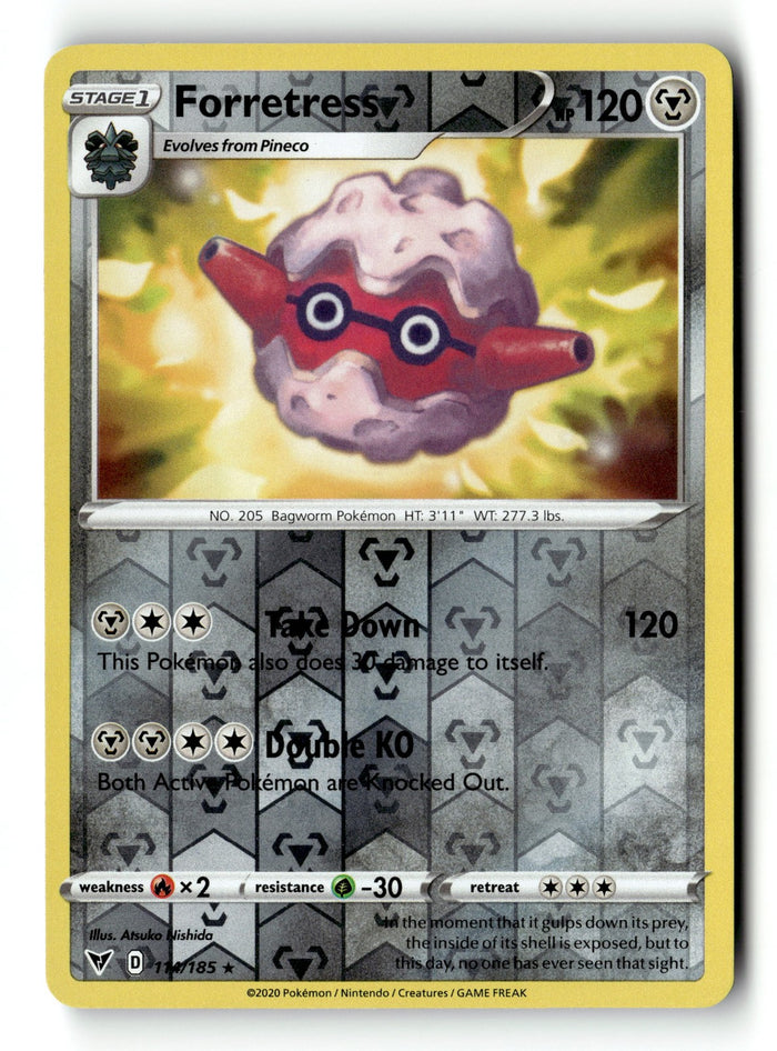 Pokemon Card Forretress LP SWSH04: Vivid Voltage Reverse Holo Rare 114/185