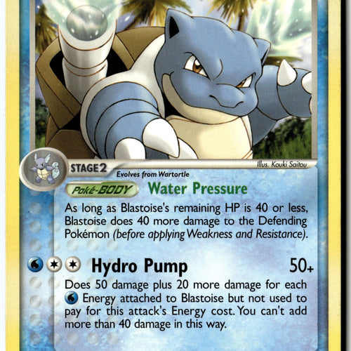 Pokemon Card Blastoise LP Crystal Guardians Rare 14/100