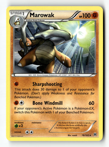 Pokemon Card Marowak Normal LP XY - BREAKthrough 78/162