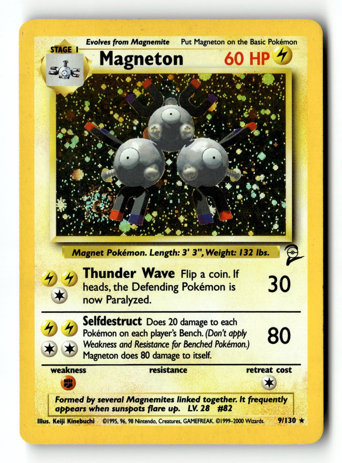 Pokemon Card Magneton Holo LP Base Set 2 9/130