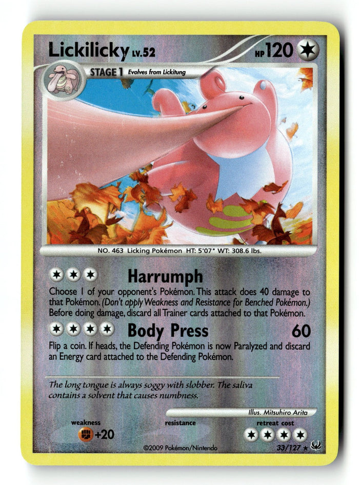 Pokemon Card Lickilicky LP Platinum Reverse Holo Rare 33/127