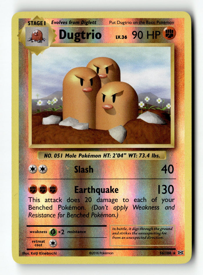 Pokemon Card Dugtrio LP XY - Evolutions Reverse Holo Rare 56/108