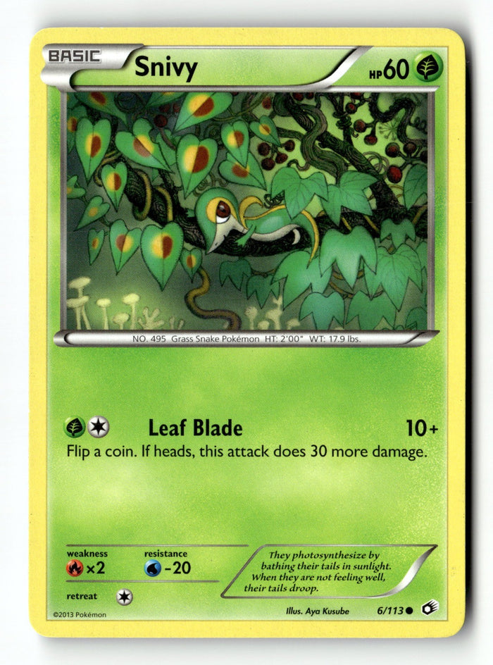 Pokemon Card Snivy LP Legendary Treasures 6/113