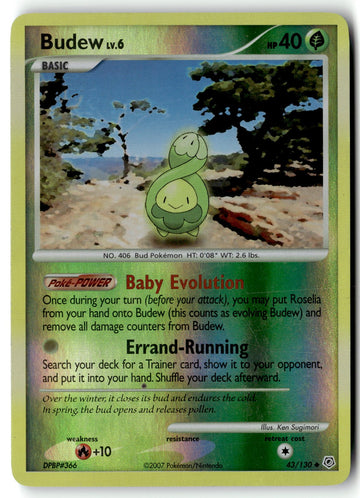 Pokemon Card Budew LP Diamond and Pearl Uncommon Reverse Holo 43/130